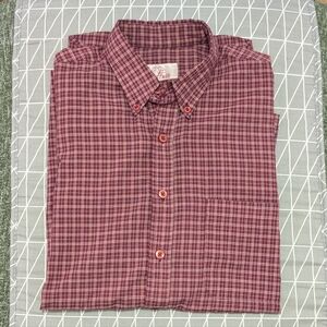 Classic Burgundy Checkered Men's Shirt